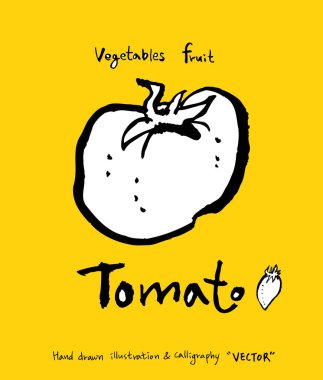 El çekilmiş gıda maddeleri - sebze ve meyve resimleri - vektör