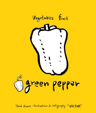 El çekilmiş gıda maddeleri - sebze ve meyve resimleri - vektör