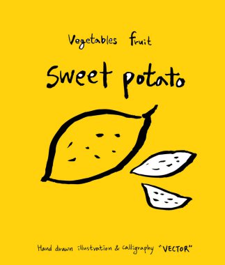 El çekilmiş gıda maddeleri - sebze ve meyve resimleri - vektör