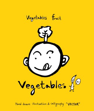 El çekilmiş gıda maddeleri - sebze ve meyve resimleri - vektör