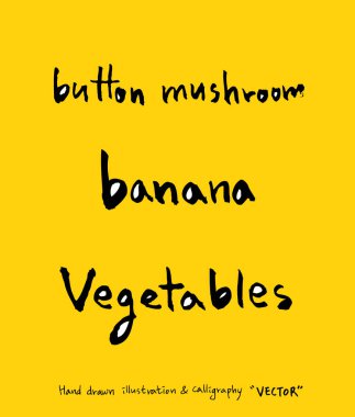 El çekilmiş gıda maddeleri - sebze ve meyve resimleri - vektör