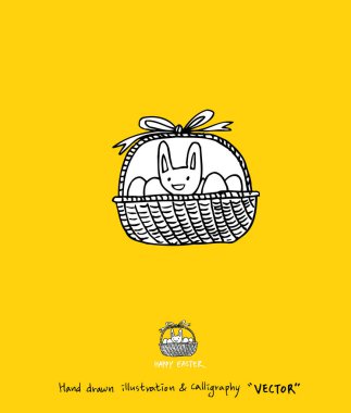 Paskalya poster / çizilen illüstrasyon el - vektör