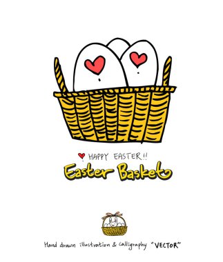 Paskalya poster / çizilen illüstrasyon el - vektör
