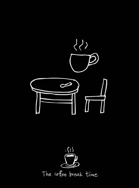 Plakát Kávézó Vázlatos Kávé Illusztráció Vektor — Stock Vector