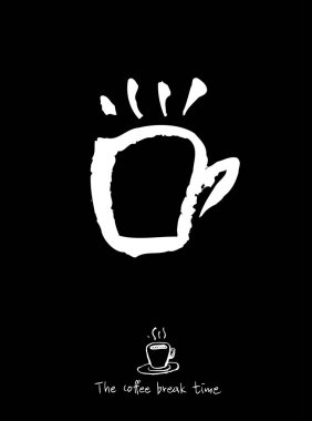 Cafe poster / yarım yamalak kahve illüstrasyon - vektör