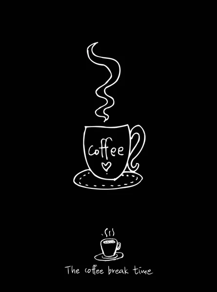 Cafe Poster Illustrazione Caffè Sketchy Vettore — Vettoriale Stock