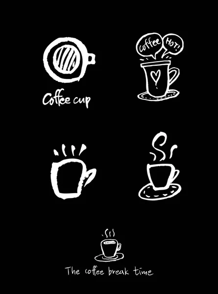 Cafe Poster Sketchy Coffee Illustration Vector — Stock Vector