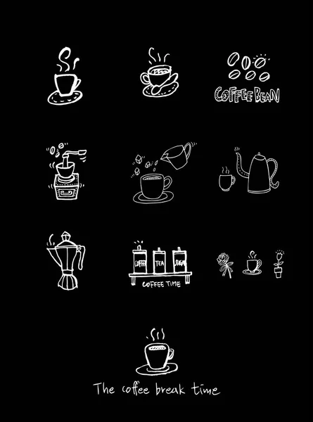 Cafe Poster Yarım Yamalak Kahve Illüstrasyon Vektör — Stok Vektör