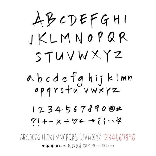 Vector Fonts Handwritten Calligraphy — Stock Vector