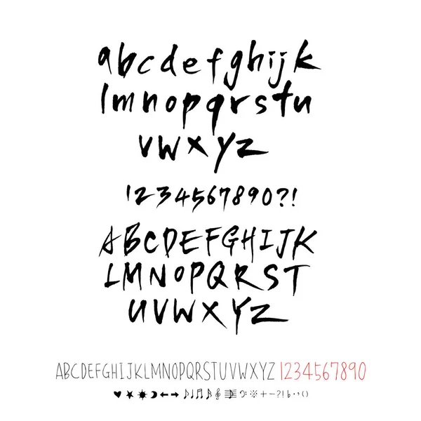 Vector Fonts Handwritten Calligraphy — Stock Vector