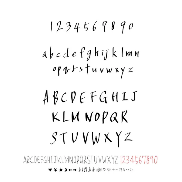 Vector Fonts Handwritten Calligraphy — Stock Vector