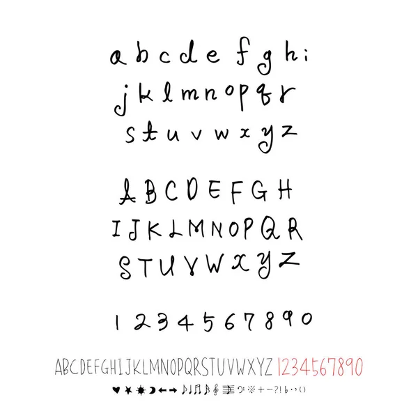 Vector Fonts Handwritten Calligraphy — Stock Vector