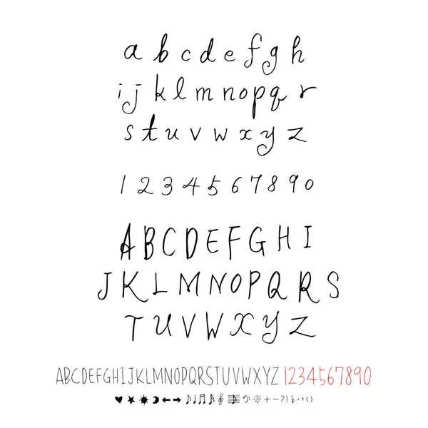 Vector Fonts Handwritten Calligraphy — Stock Vector