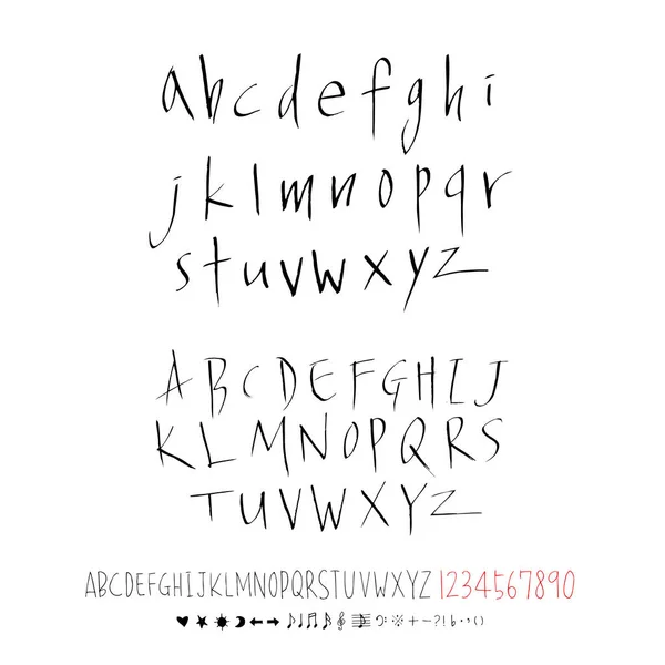 Vector Fonts Handwritten Calligraphy — Stock Vector