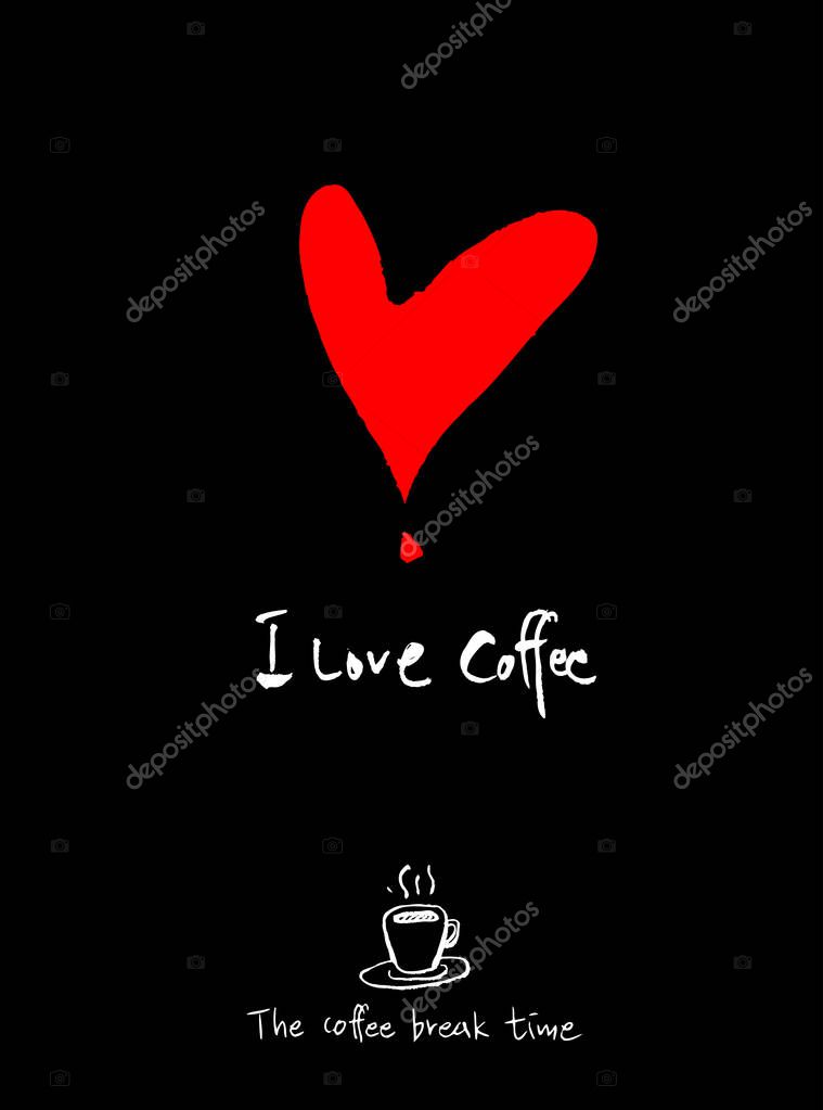 Cafe poster / Sketchy coffee illustration - vector