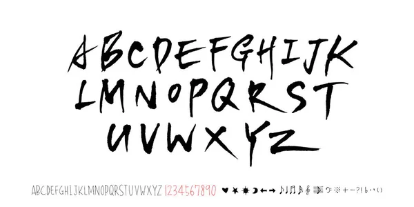 Vectorlettertypen Handgeschreven Kalligrafie — Stockvector