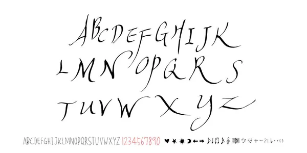 Vectorlettertypen Handgeschreven Kalligrafie — Stockvector