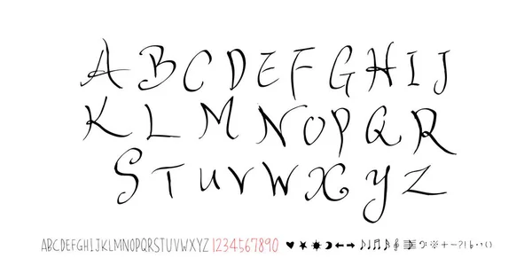 Vectorlettertypen Handgeschreven Kalligrafie — Stockvector