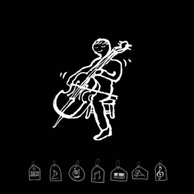 konser poster / yarım yamalak müzik illüstrasyon - vektör