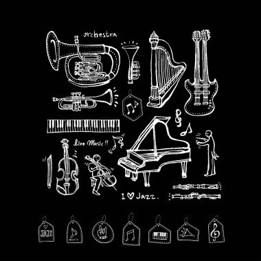 konser poster / yarım yamalak müzik illüstrasyon - vektör