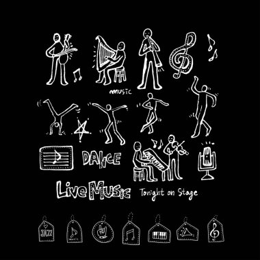 konser poster / yarım yamalak müzik illüstrasyon - vektör