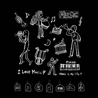 konser poster / yarım yamalak müzik illüstrasyon - vektör