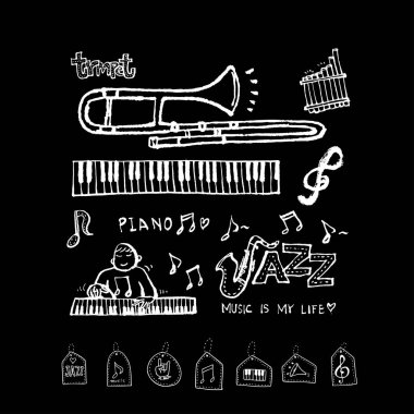 konser poster / yarım yamalak müzik illüstrasyon - vektör