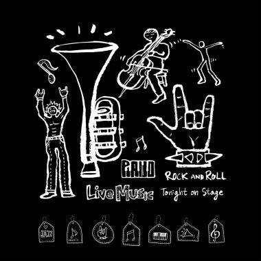 konser poster / yarım yamalak müzik illüstrasyon - vektör