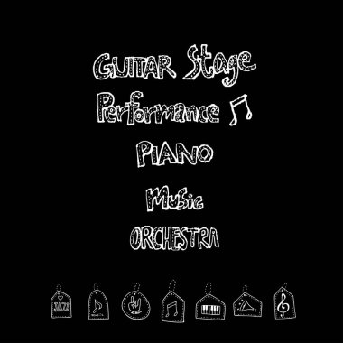 konser poster / yarım yamalak müzik illüstrasyon - vektör