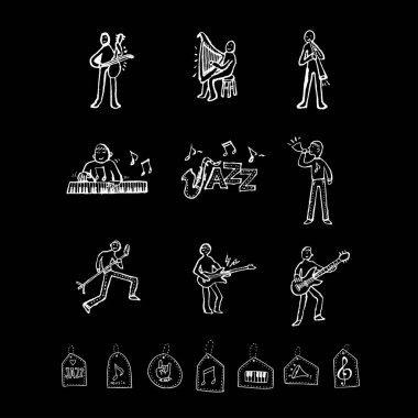 konser poster / yarım yamalak müzik illüstrasyon - vektör