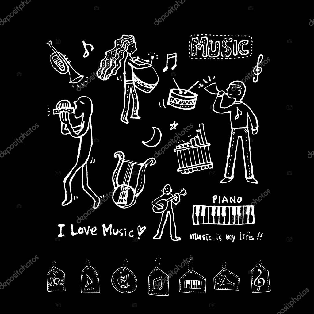 Concert poster / Sketchy music illustration - vector