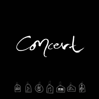 konser poster / yarım yamalak müzik illüstrasyon - vektör