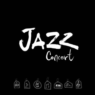 konser poster / yarım yamalak müzik illüstrasyon - vektör