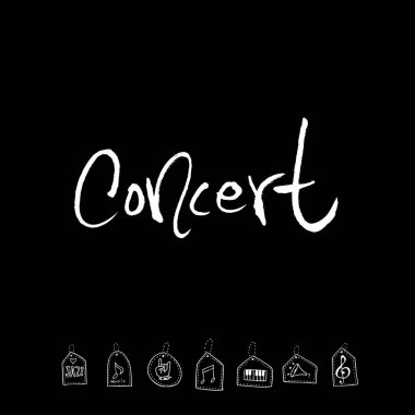 konser poster / yarım yamalak müzik illüstrasyon - vektör