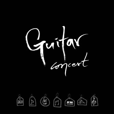 konser poster / yarım yamalak müzik illüstrasyon - vektör