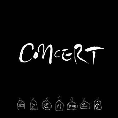 konser poster / yarım yamalak müzik illüstrasyon - vektör