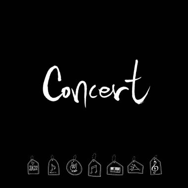 konser poster / yarım yamalak müzik illüstrasyon - vektör