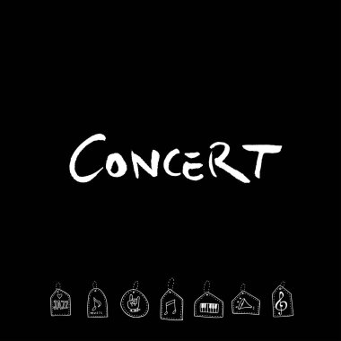 konser poster / yarım yamalak müzik illüstrasyon - vektör