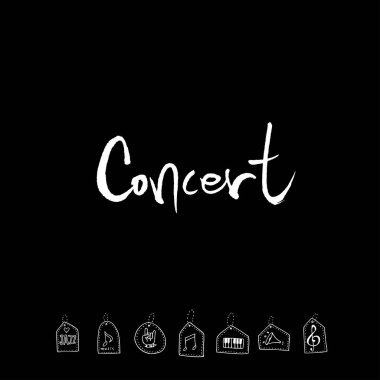 konser poster / yarım yamalak müzik illüstrasyon - vektör