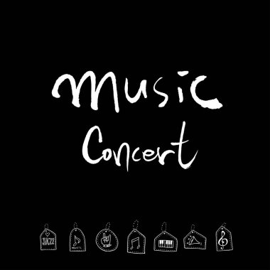 konser poster / yarım yamalak müzik illüstrasyon - vektör