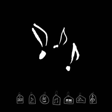 konser poster / yarım yamalak müzik illüstrasyon - vektör