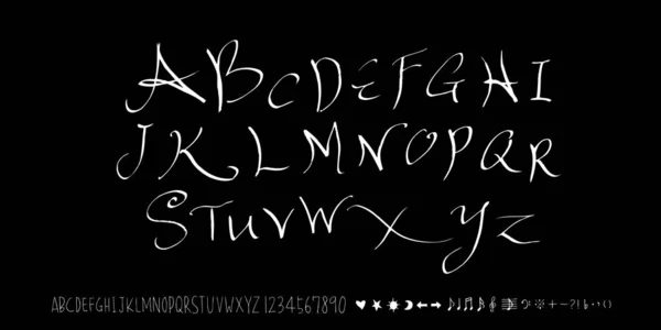 Vectorlettertypen Handgeschreven Kalligrafie — Stockvector