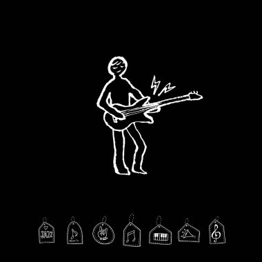 konser poster / yarım yamalak müzik illüstrasyon - vektör