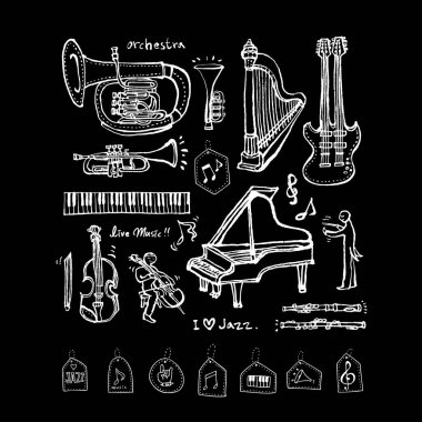 konser poster / yarım yamalak müzik illüstrasyon - vektör