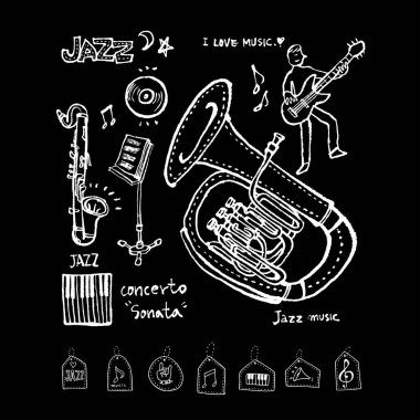 konser poster / yarım yamalak müzik illüstrasyon - vektör