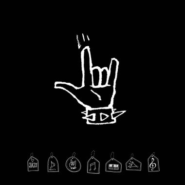 konser poster / yarım yamalak müzik illüstrasyon - vektör