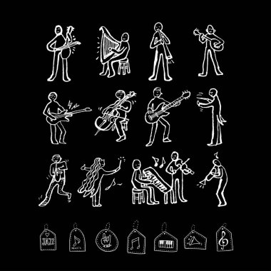 konser poster / yarım yamalak müzik illüstrasyon - vektör