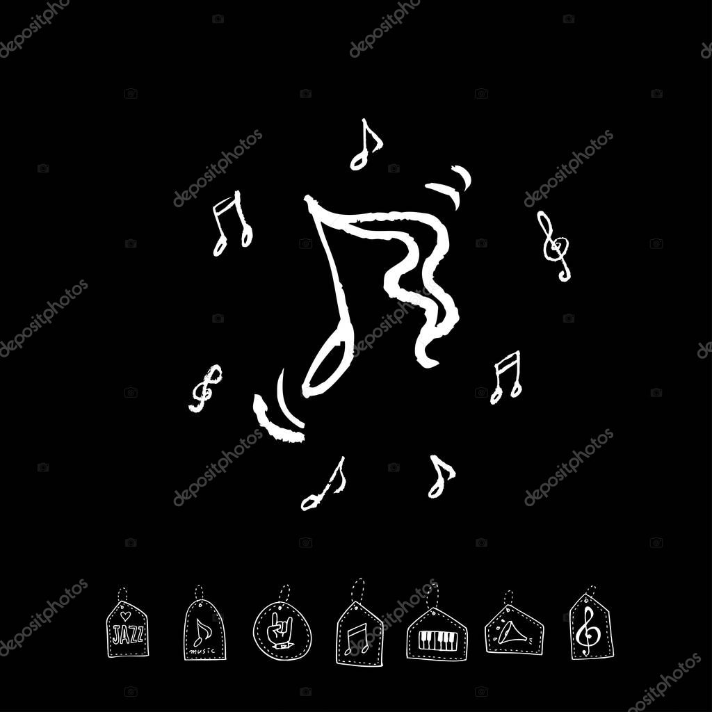 Concert poster / Sketchy music illustration - vector