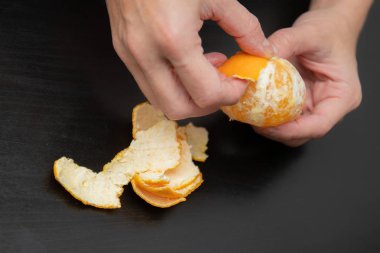 Temizleme mandarin kışın silah. makro fotoğrafçılık