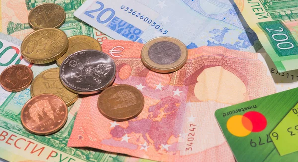 Billetes Euros Dispersos Moneda Unión Europea — Foto de Stock